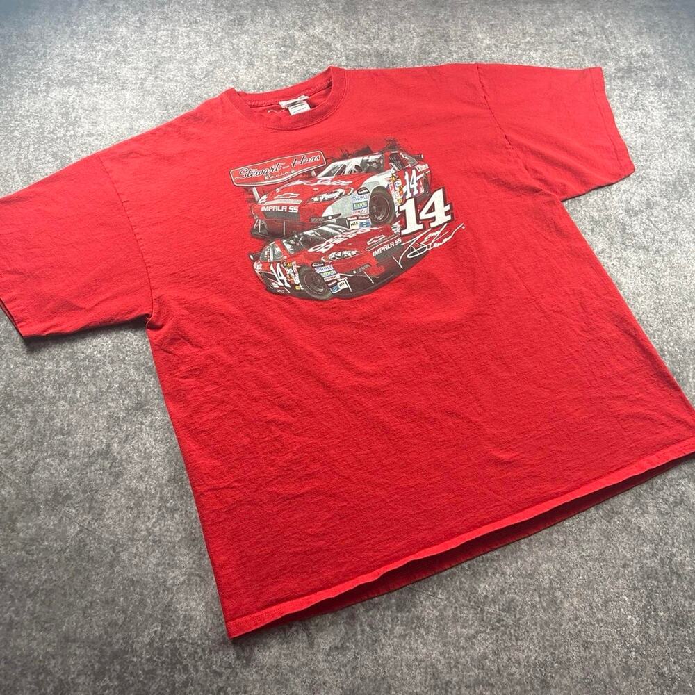 Vintage Tony Stewart 14 NASCAR Racing T-Shirt Red Chase Authentics 3XL